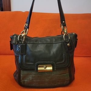 Coach Madison Leather & Croc-Embossed Shoulder Bag – Great Condition